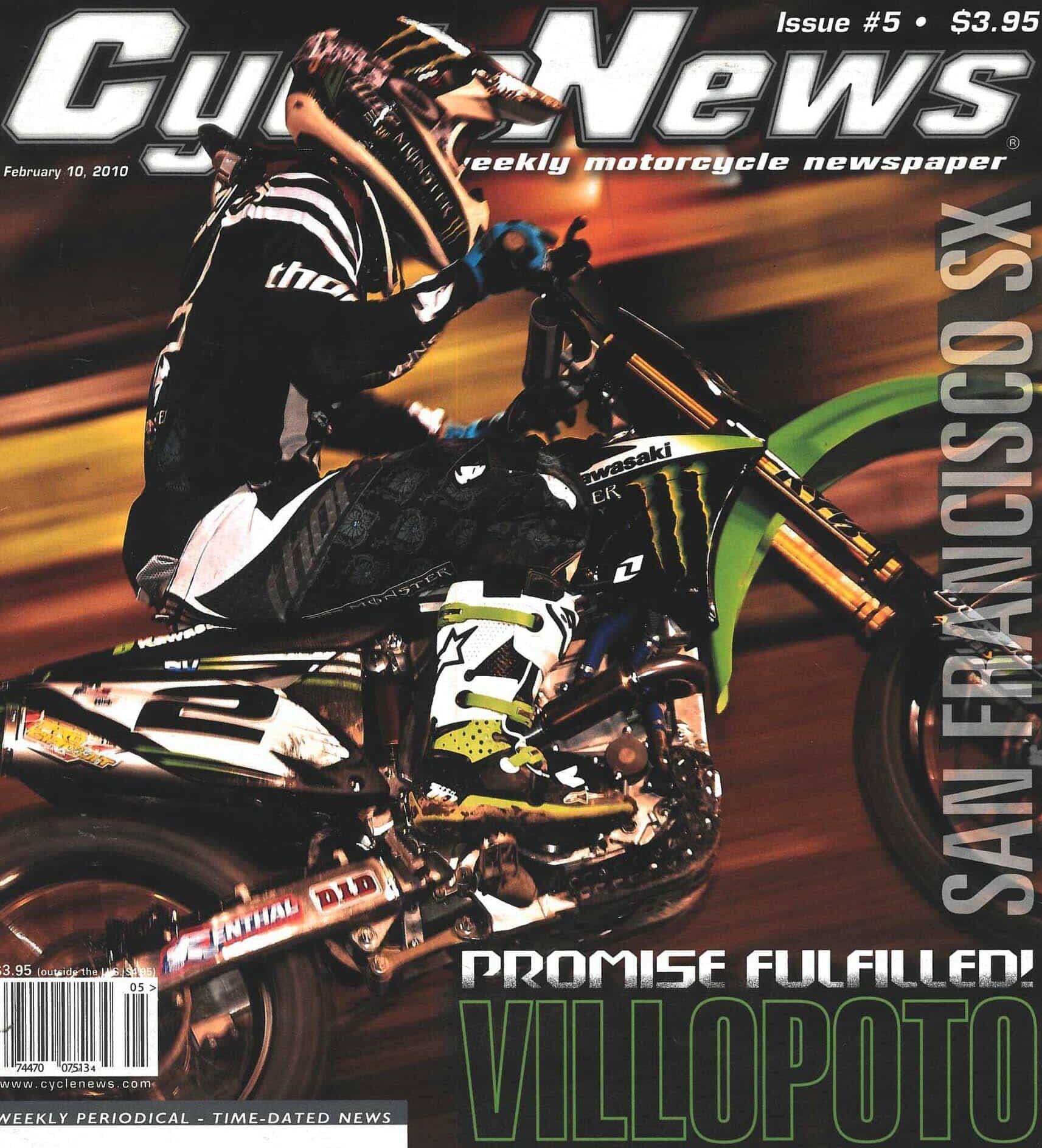 Ryan Villopoto on the cover of Cycle News, 2010