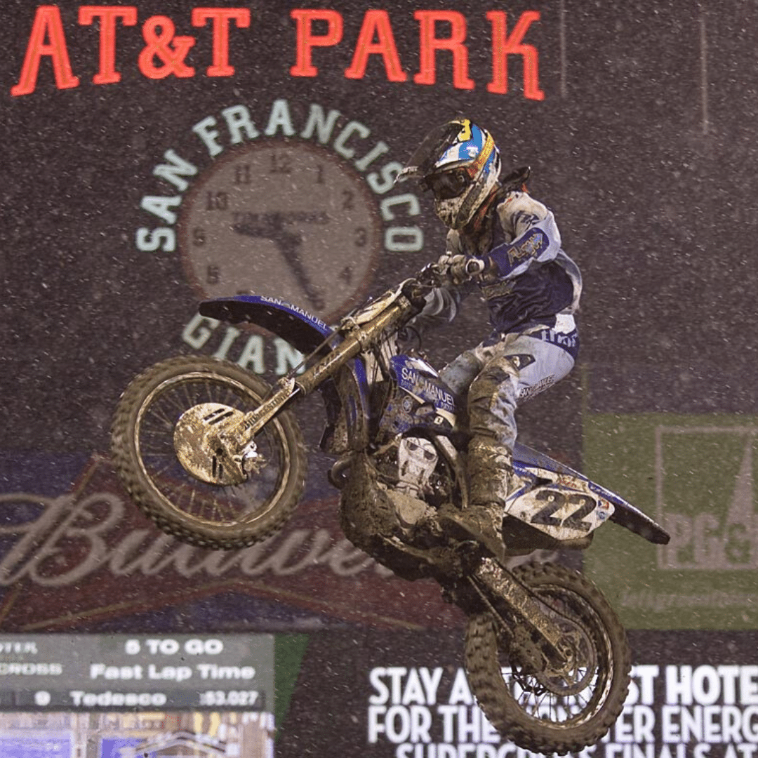 Chad Reed on his way to winning the 2008 San Francisco Supercross