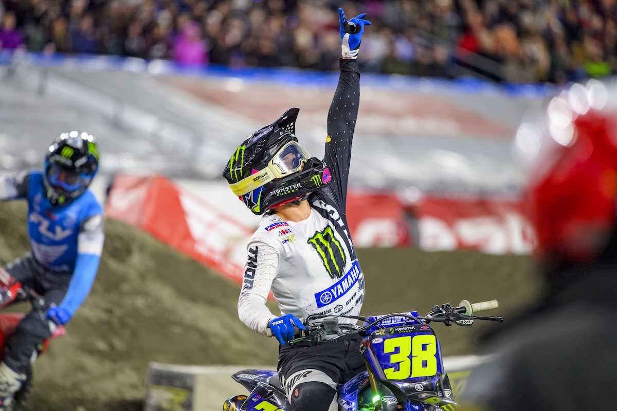 At Foxborough, Haiden Deegan earned his second career 250SX main event win. Photo: Octopi