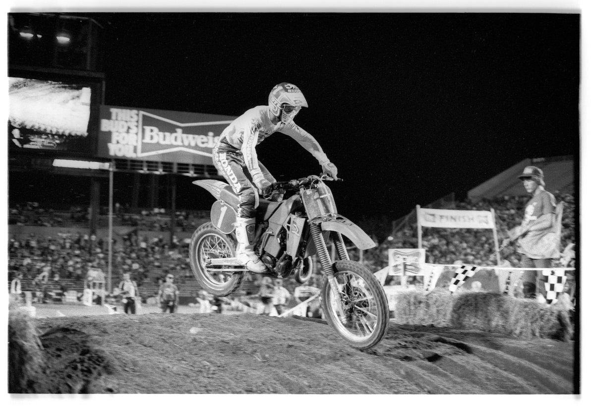 David Bailey won the Foxborough Supercross in back to back seasons. 1983-4 was the only year Foxborough held a race in consecutive years. Photo: Paul Buckley