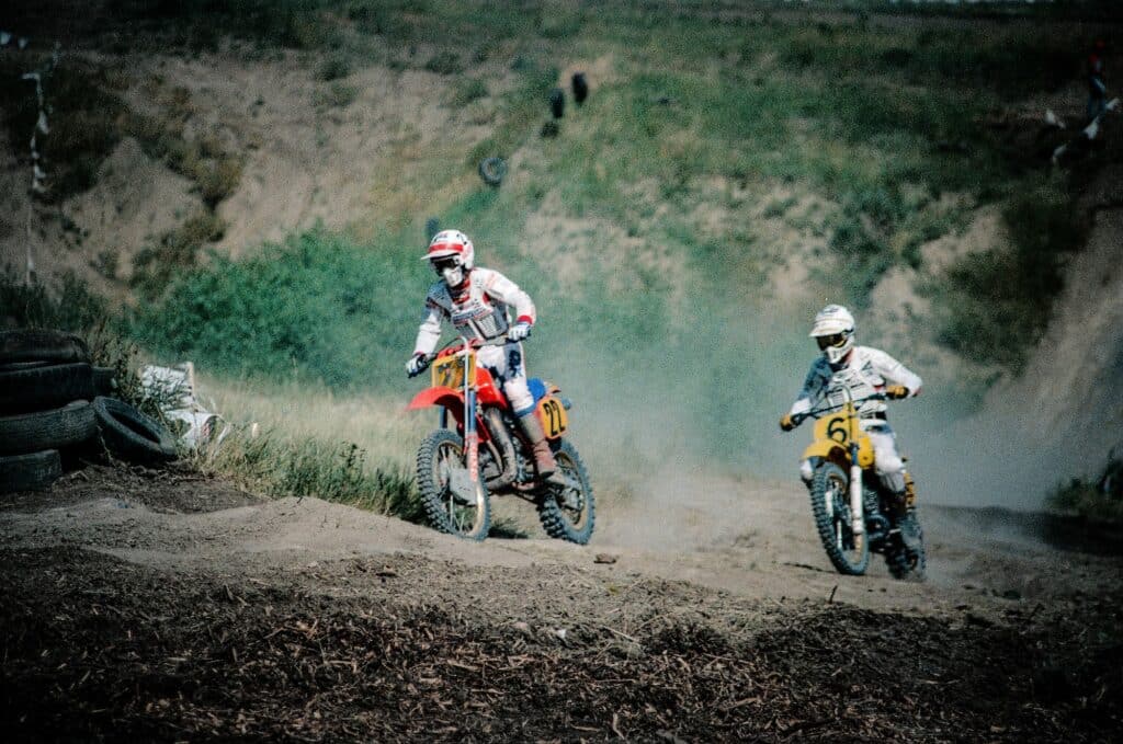 Danny "Magoo" Chandler leading Broc Glover in 1983 Photo: David Lack