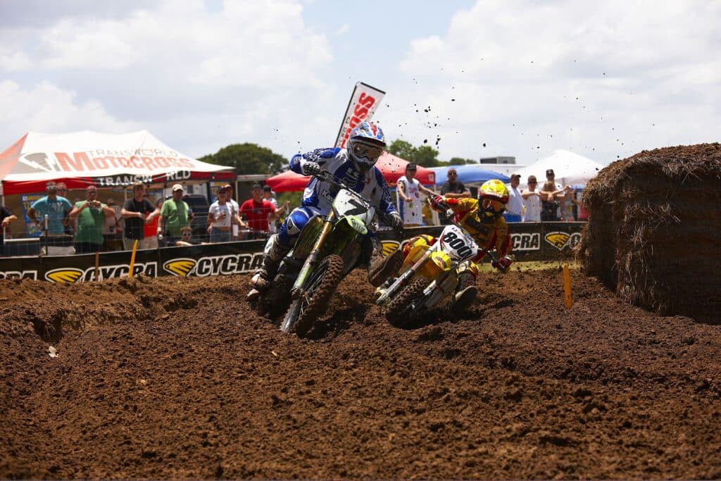 Freestone Raceway was the first round of 2008 where James Stewart actually had to battle for the lead. Photo: Frank Hoppen
