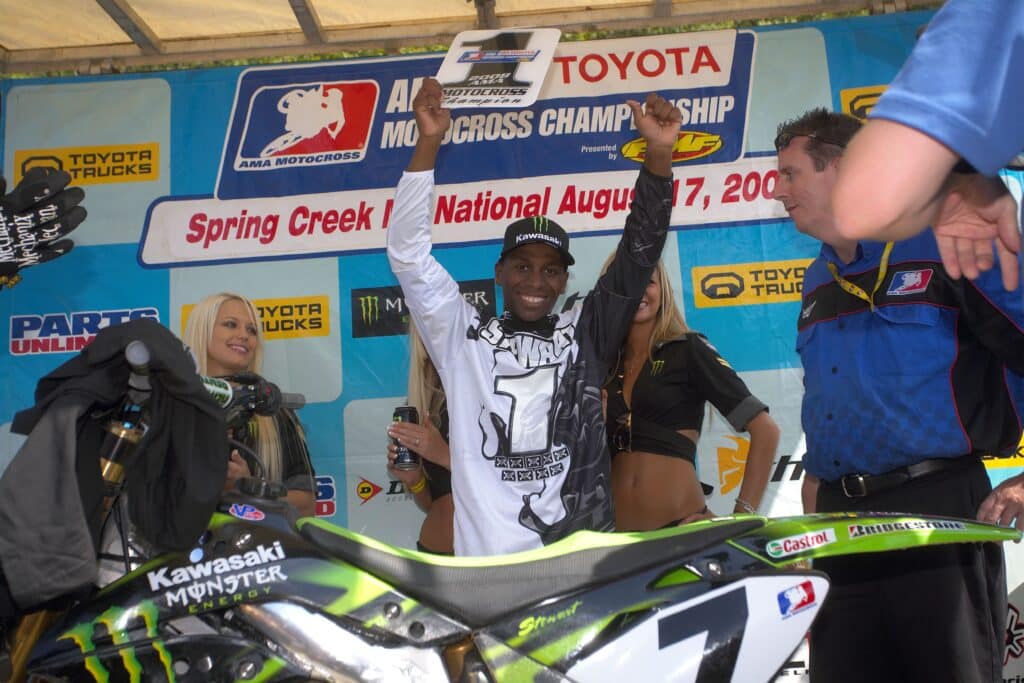James Stewart wrapped up the 2008 Pro Motocross Championship with 5 motos left to run in th season. Photo: Frank Hoppen