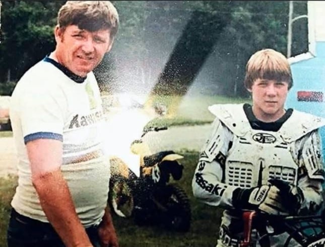 Mike Treadwell and his father, 1983