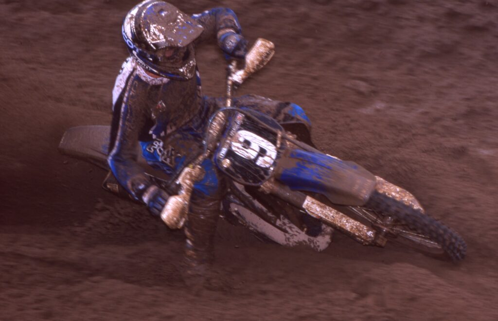 John Dowd at The Wick 338 in 1998. Moto 1 ran in a downpour. Photo: Paul Buckley