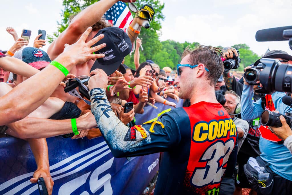 Justin Cooper was the only American on the 450 Podium at the 2025 RedBud National. Photo: Octopi